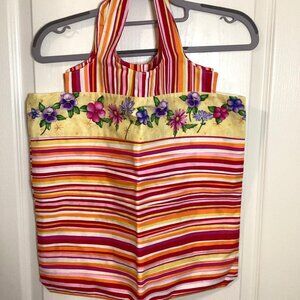 NWOT Handmade Reusable Foldable Grocery Shopping Gym Bag Travel Tote Colorful